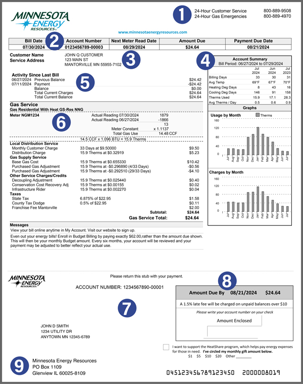 Minnesota Energy Resources sample bill